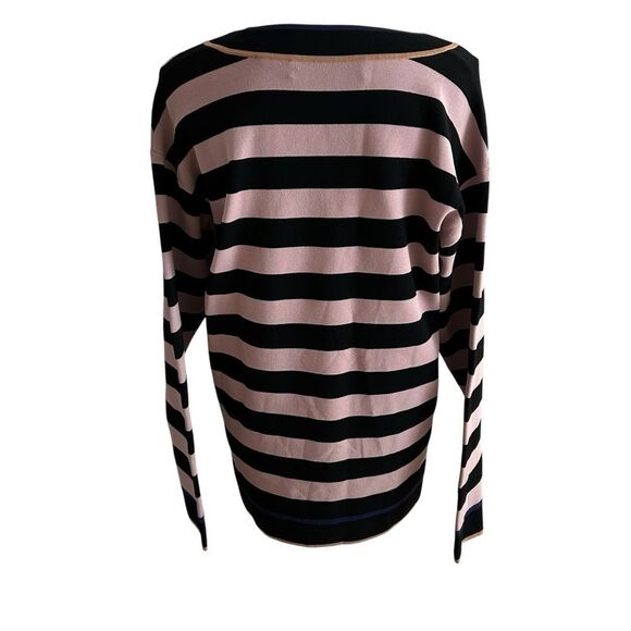 Diane Von Furstenberg Stripe Knit Pullover Sweater Size Small Oversized - Picture 7 of 9